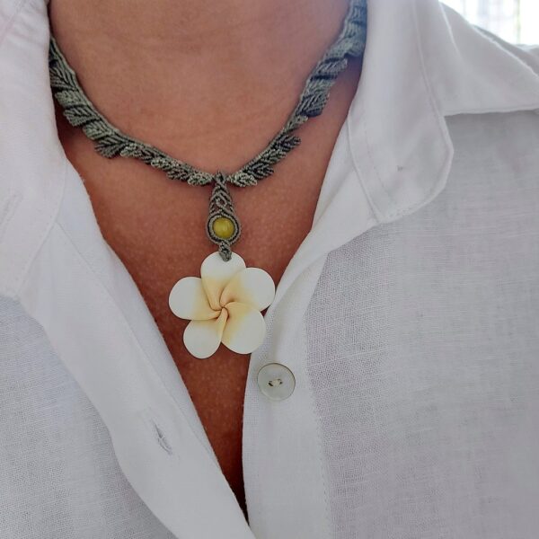 chen shu necklace macrame flower pendant