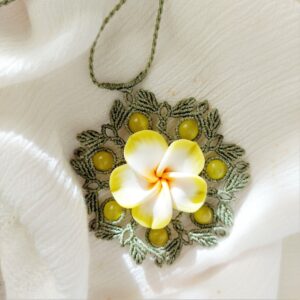 marie necklace floral macrame mandala necklace